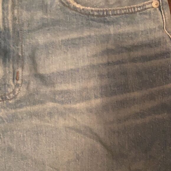 Madewell Rigid Denim A-Line Distressed Raw Hem Denim Skirt Contemporary Boho - Picture 14 of 15